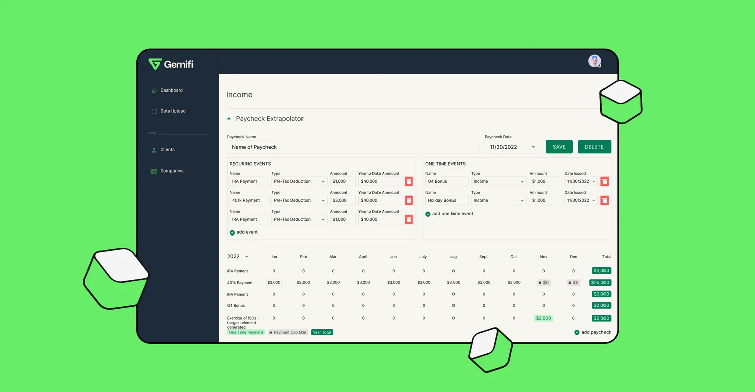 Gemifi import and data workflow screen